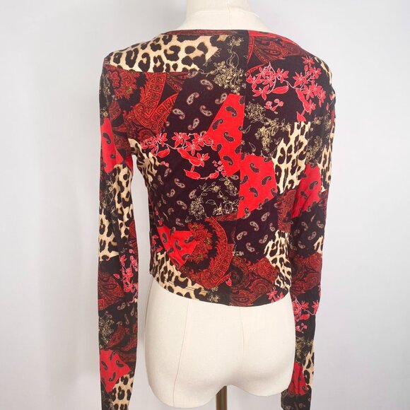 Patchwork Leopard & Paisley Sweater - Alice + Olivia - Picture 6 of 10